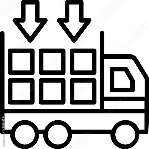 
Logistics consolidation service line vector icon 
