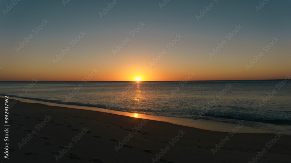 Beautiful and peaceful sunset on the beach in Western Australia