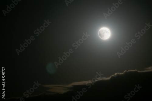 Clear moonlit night sky