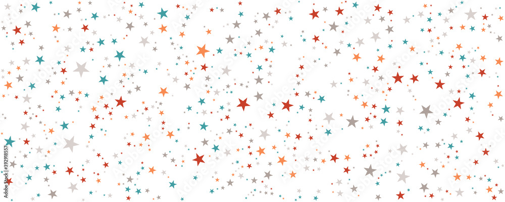 Seamless confetti stars background for christmas time and doodle for kids