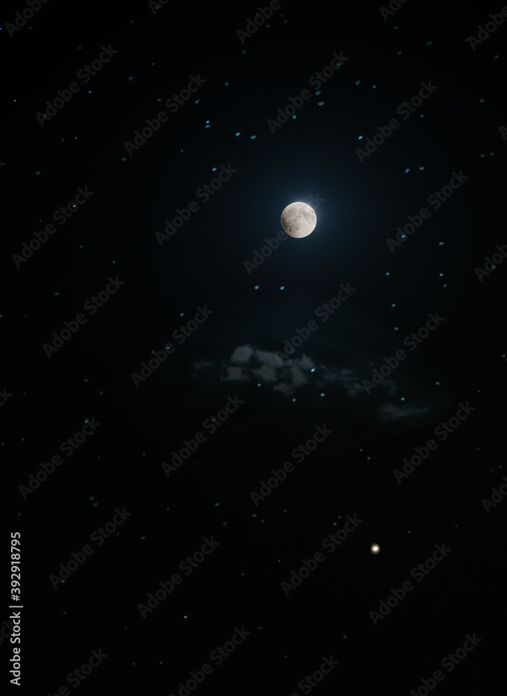 Moon in the starry night sky Moon in the starry night sky