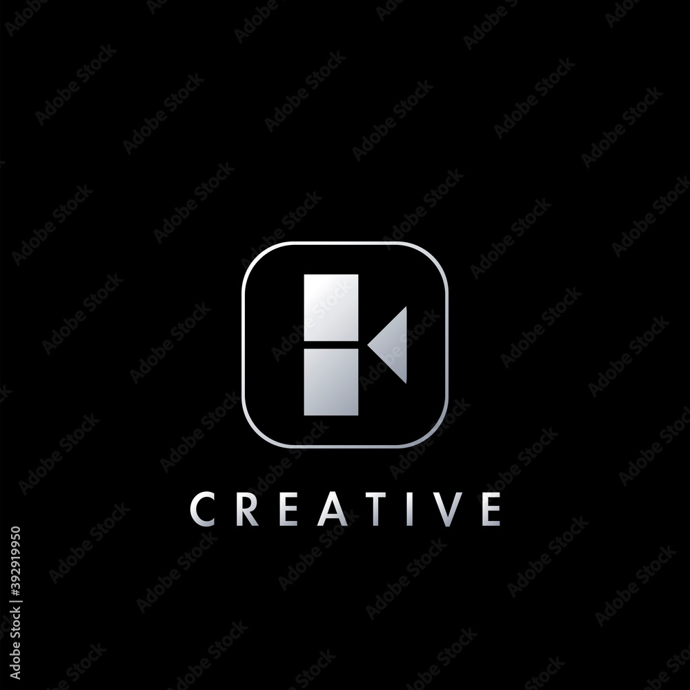 Simple Negative Space Initial Letter K Logo Icon Vector Design Stock ...
