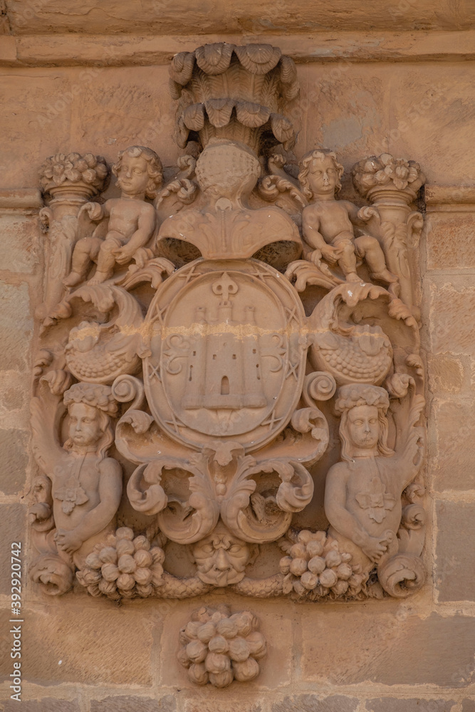 escudo heraldico, casa palacio del Marqués de Vargas, siglo XVII, Corera, La Rioja , Spain, Europe