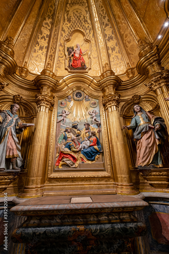 Retablo de los Reyes, estilo rococó,
, catedral de Santa María de Calahorra, Calahorra, La Rioja , Spain, Europe