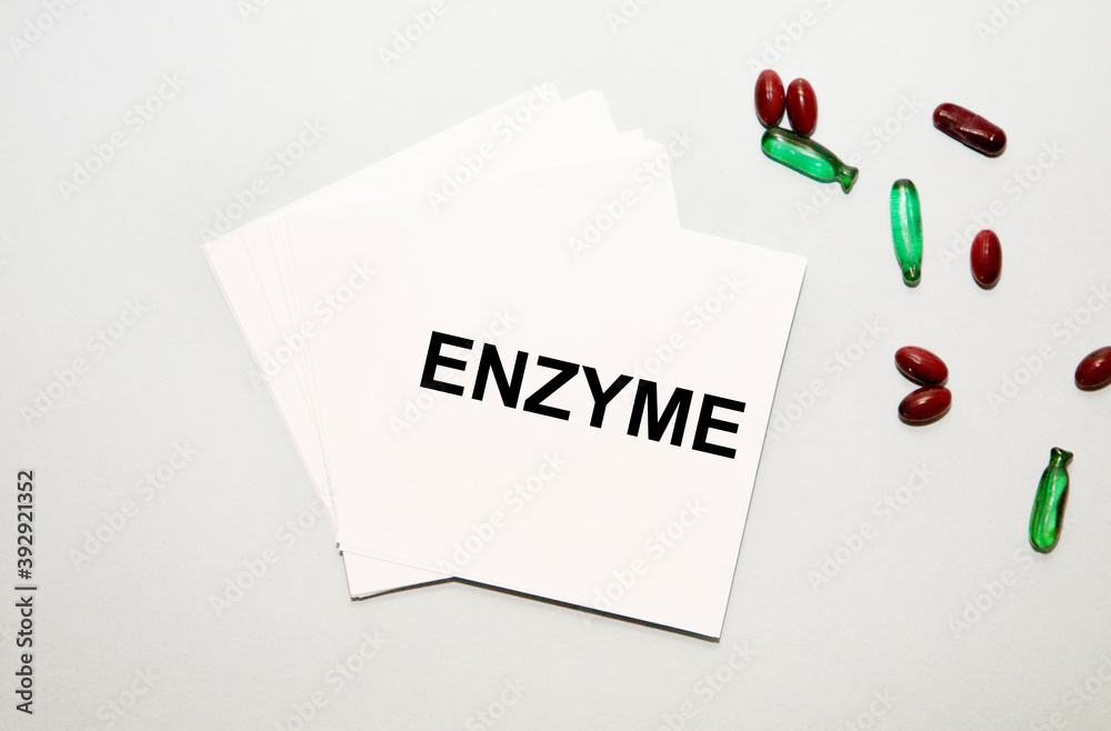 On the notes sheets, the enzyme text, next to the green and red capsules.