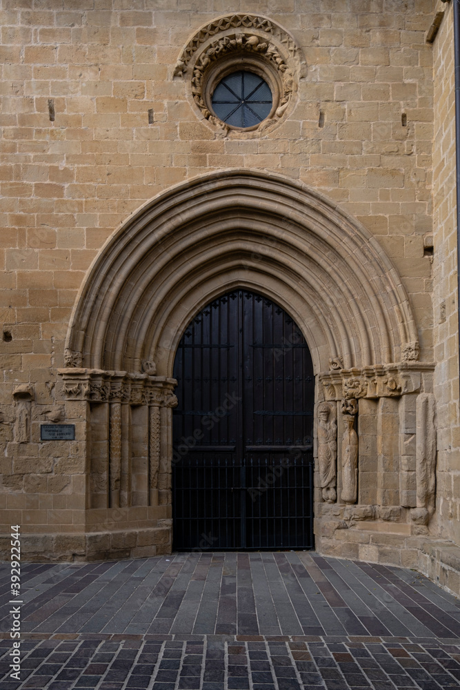 puerta de Los Abuelos, Iglesia de San Juan, Laguardia , Alava, País Vasco, Spain