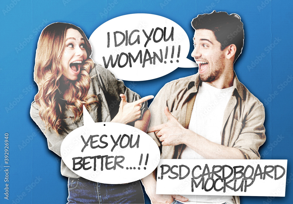 Cardboard Cutout Photo Effect Stock Template Adobe Stock