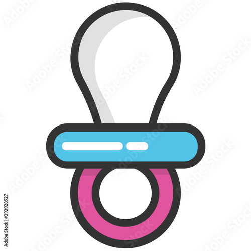 
A plastic or silicone nipple for babies to suck upon, a pacifier icon
