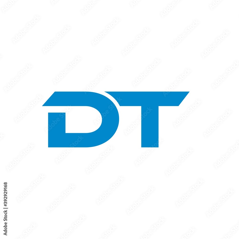 Letter D and T, DT logo icon isolated on white background Letter D and T, DT logo icon isolated on white background