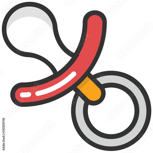 
A plastic or silicone nipple for babies to suck upon, a pacifier icon
