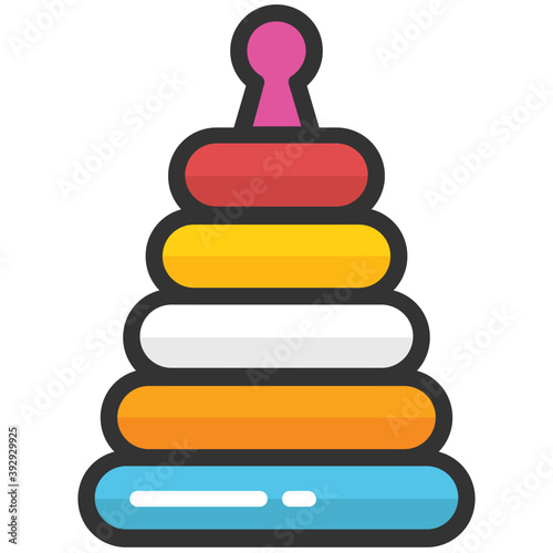
Colourful stack toy in a pyramid shape
