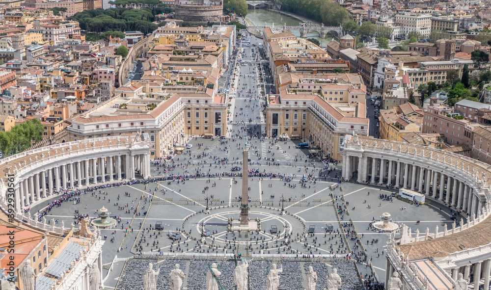 Aerial view of San Pietro Square in Vatican City