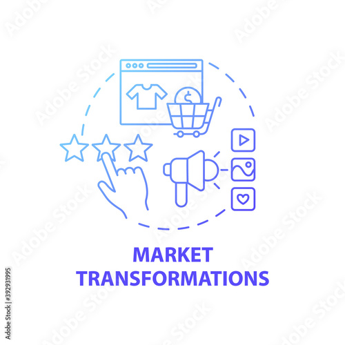 Wallpaper Mural Market transformations concept icon. Business challenges idea thin line illustration. Advertising social media. Difficulty innovating. Customer engagement. Vector isolated outline RGB color drawing Torontodigital.ca