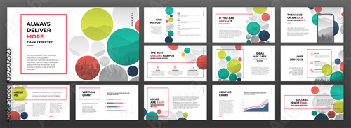 Modern powerpoint presentation templates set. Use for modern keynote presentation background, brochure design, website slider, landing page, annual report, company profile.