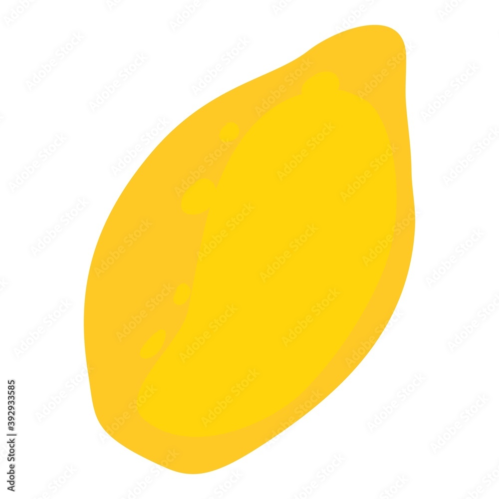 Eco yellow lemon icon. Cartoon and flat of eco yellow lemon vector icon for web design isolated on white background Eco yellow lemon icon. Cartoon and flat of eco yellow lemon vector icon for web design isolated on white background