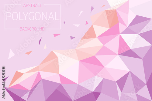 Abstract polygon pink minimal tone. graphic triangle and minimal tone. soft pink in the backdrop. pink and yellow is smooth wallpaper. cute background. icon and text. design by esp10.