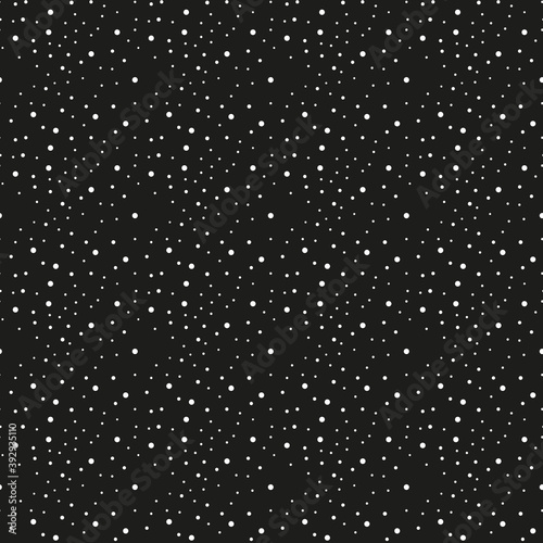 white Dot seamless pattern on black background. Vector seamless pattern. Simple graphic design. eps 10