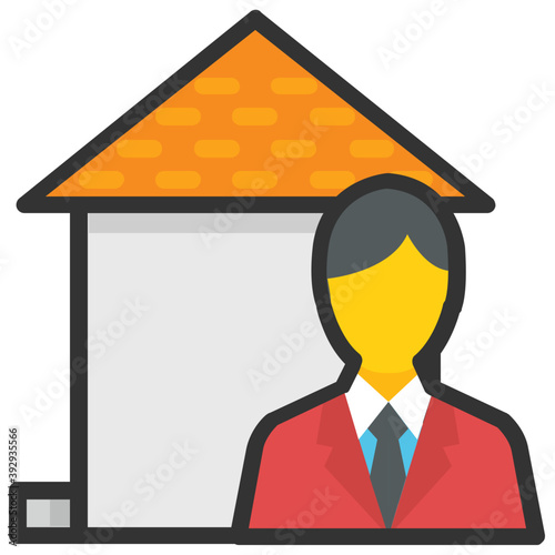 
House and a person representing house owner of the property
