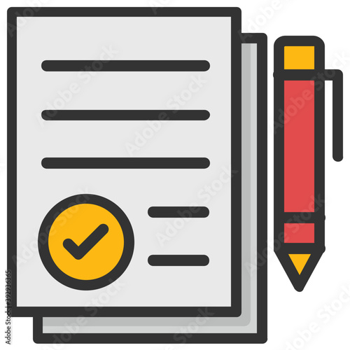 
Property papers with a pen, ready to be signed flat icon
