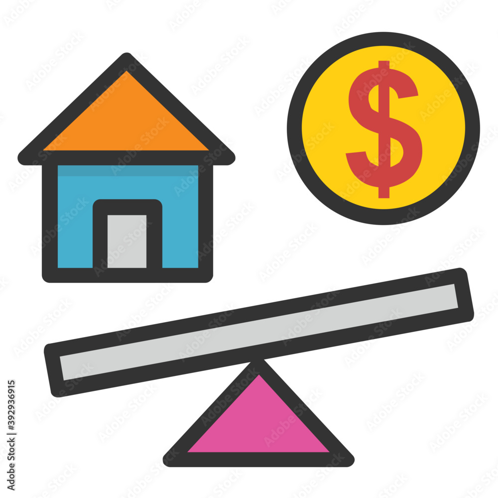 Property interest on a personal home flat icon
Property interest on a personal home flat icon