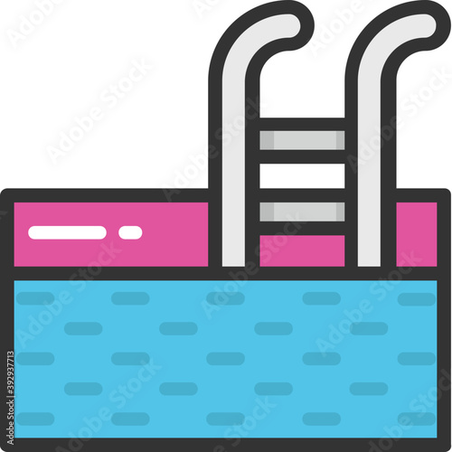 
Flat vector icon design of a swimming pool
