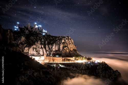 Montserrat Night stars lights clouds photo