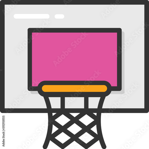 
Flat vector icon of a backboard, basketball hoop
