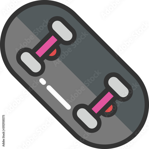 
A grey color skateboard, flat icon design
