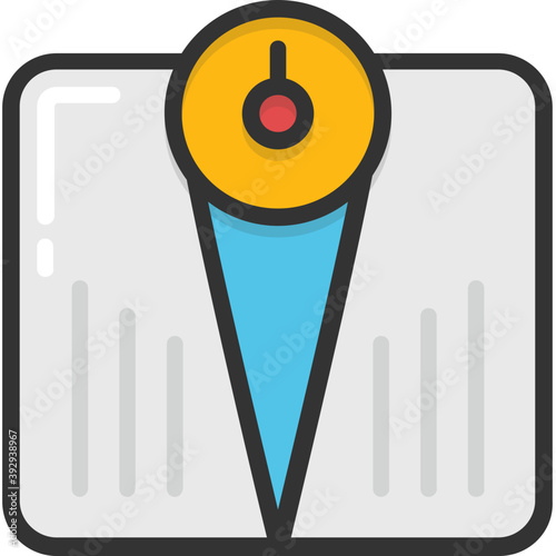 
A flat vector icon design of weighing scale

