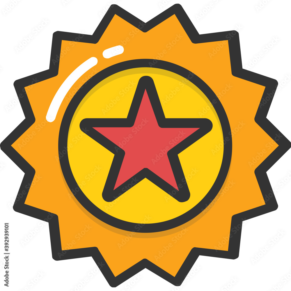 
Flat vector icon design of a gold medal
