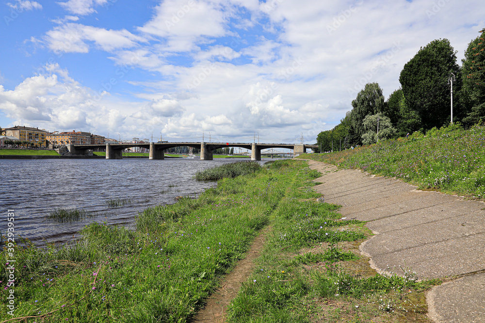 Volga river embankment. Russia, Tver