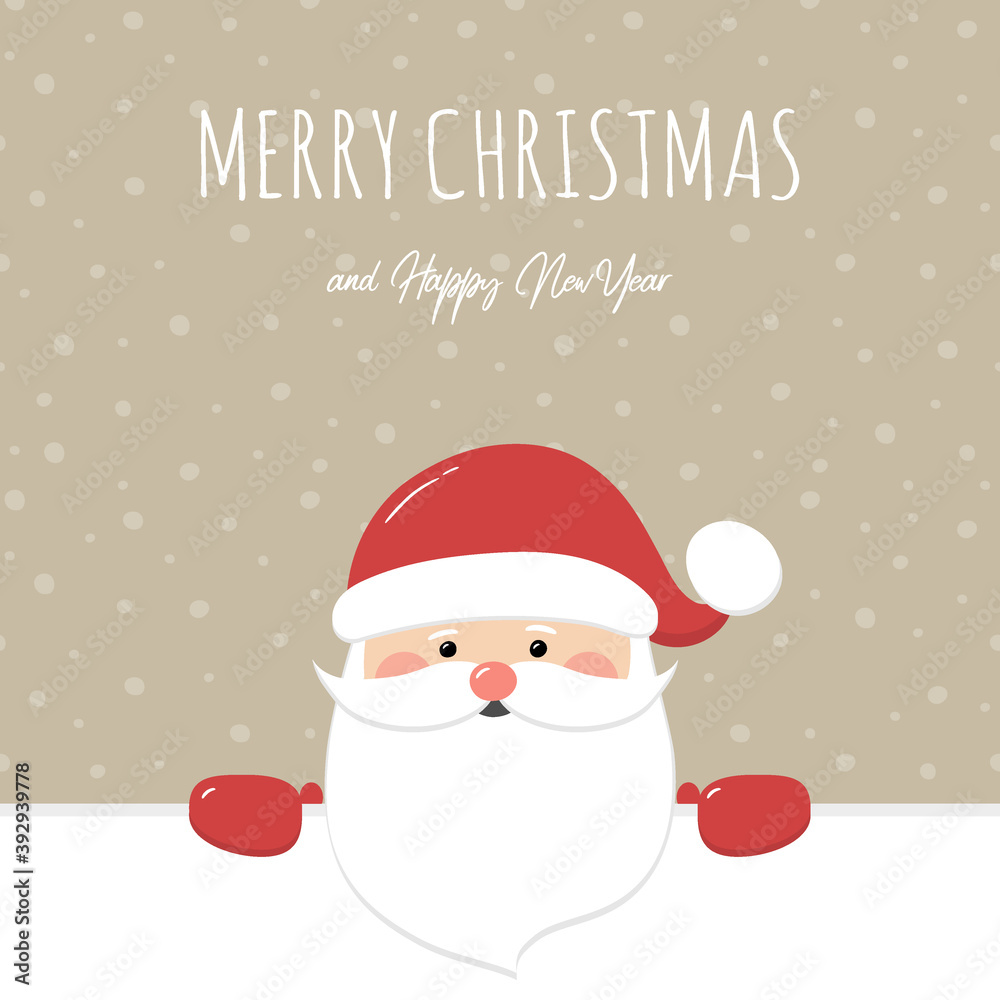 Christmas card with Santa Claus and wishes. Vector