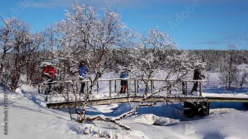 Ski expedition in Nuorgam, Lapland, Finland photo