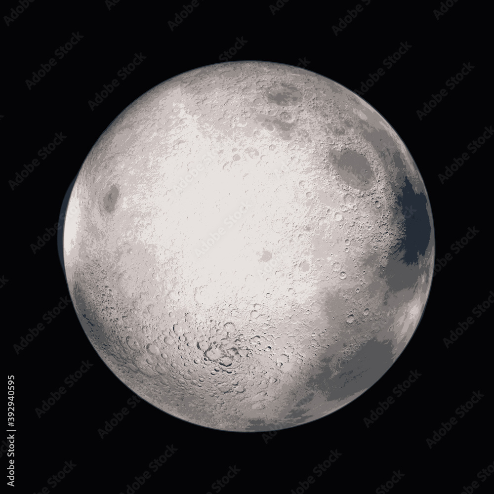 Fototapeta premium Moon planet in space. 3d rendering.