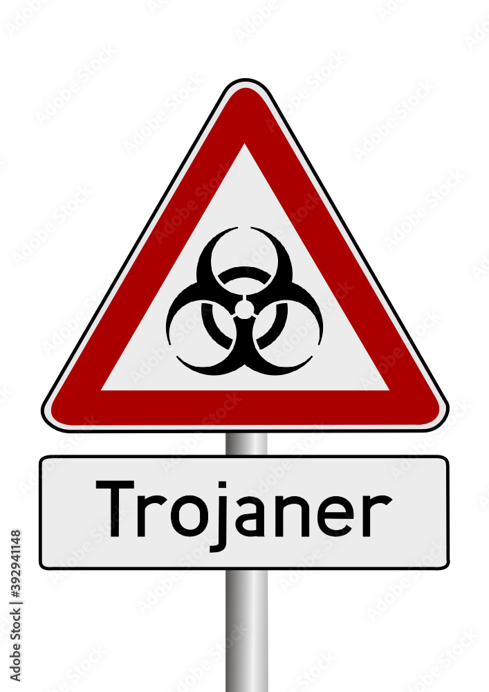 Warnschild Biohazard Trojaner Warnschild Biohazard Trojaner