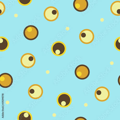 60s 70s mod seamless vector pattern, mid century stile background , retro vintage light blue background. Circles. Composition for web design, textile pattern.
