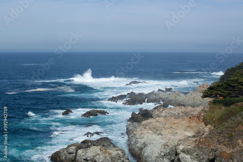 Ocean crashing onto rocks