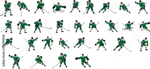Hockey player. Ice hockey players silhouette and sport icon