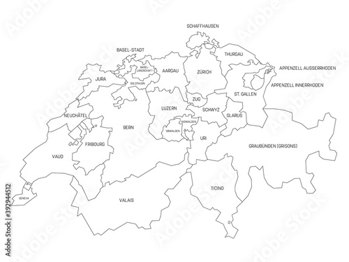 Canton of Switzerland map