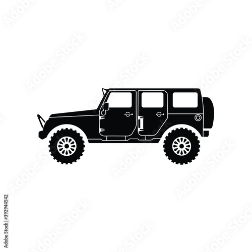 Illustration jeep car automotive silhouette logo design photo