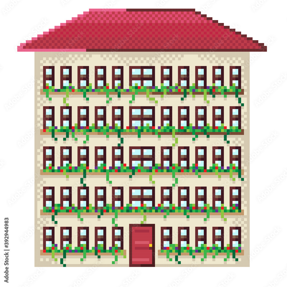 Apartment pixel art. Condo pixel art. Vector picture. Apartment pixel art. Condo pixel art. Vector picture.