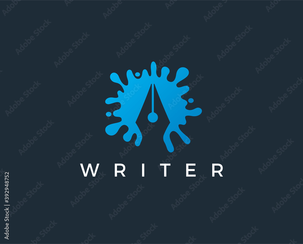 minimal writer logo template - vector illustration