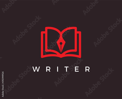 minimal writer logo template - vector illustration