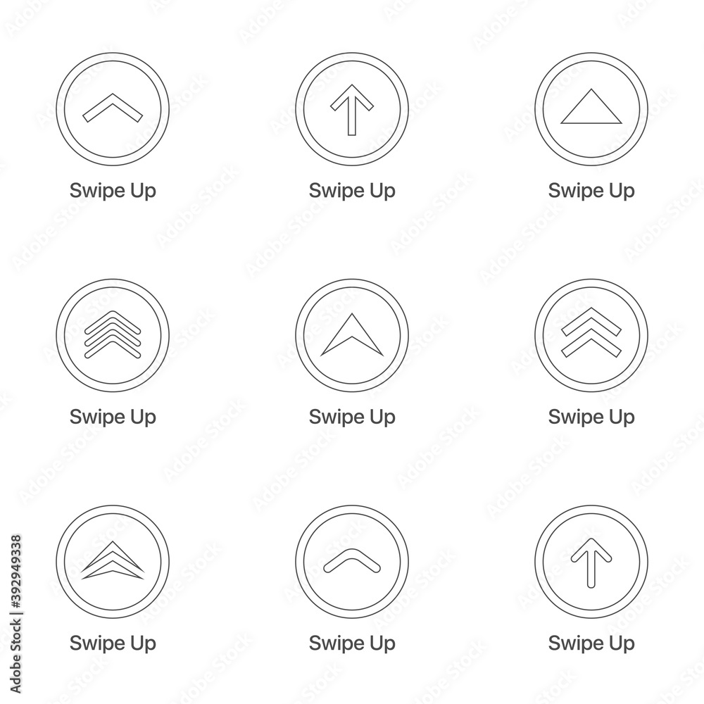 Outline Swipe up icons Outline Swipe up icons