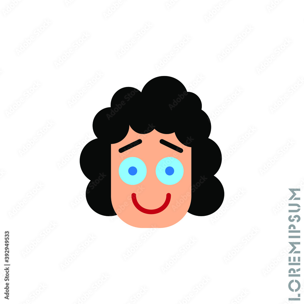 Laughing, emoticon girl, woman icon. Fun, face vector. Humor, smile, positive symbol for web and mobile apps. Smiling Raised eyebrows icon. Simple expression of mood icons for ui. color on white backg Laughing, emoticon girl, woman icon. Fun, face vector. Humor, smile, positive symbol for web and mobile apps. Smiling Raised eyebrows icon. Simple expression of mood icons for ui. color on white backg