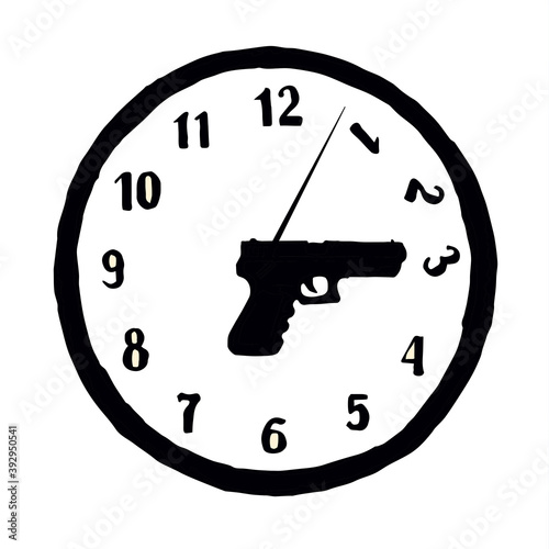Waste time. The symbolic concept. Vector drawing