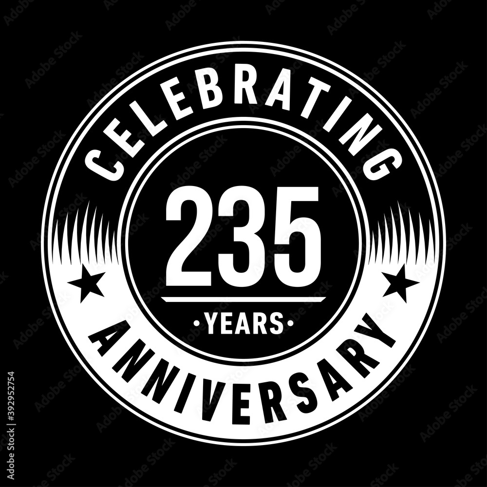 235 years anniversary logo template. Vector and illustration.
