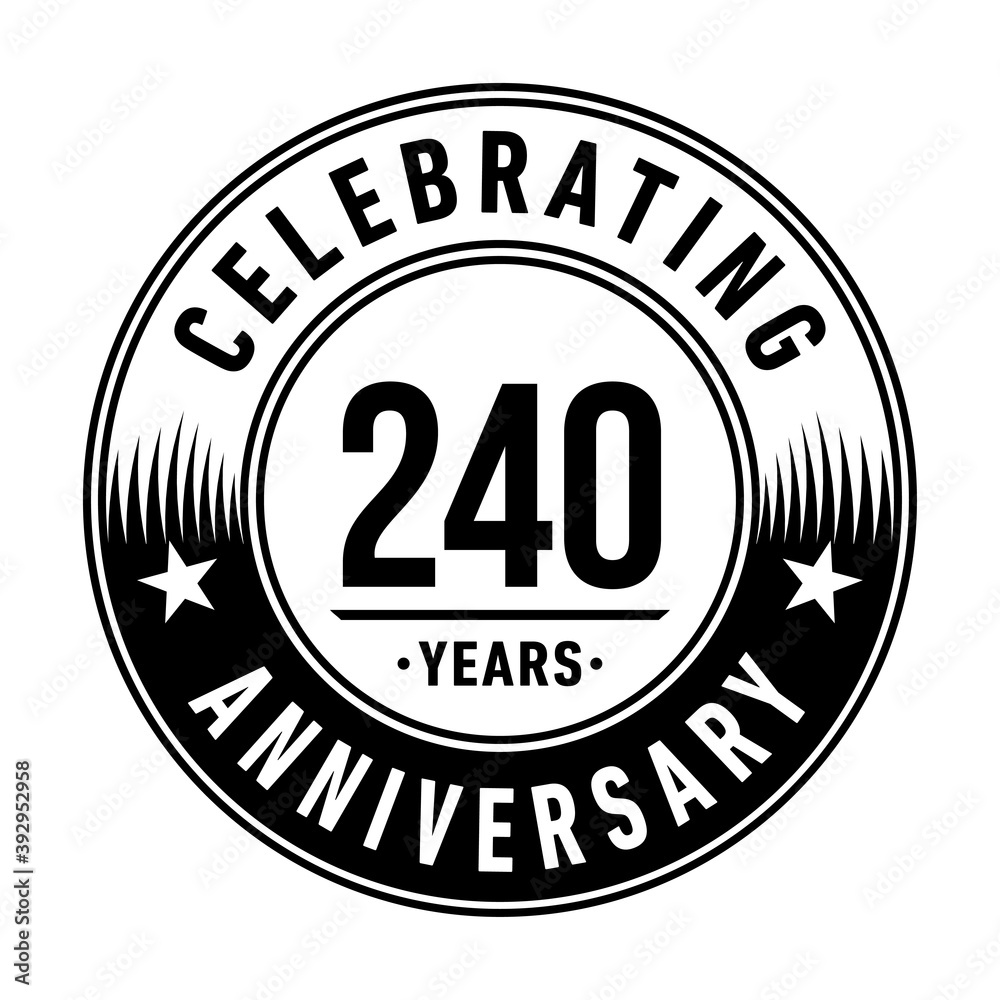 240 years anniversary logo template. Vector and illustration.
