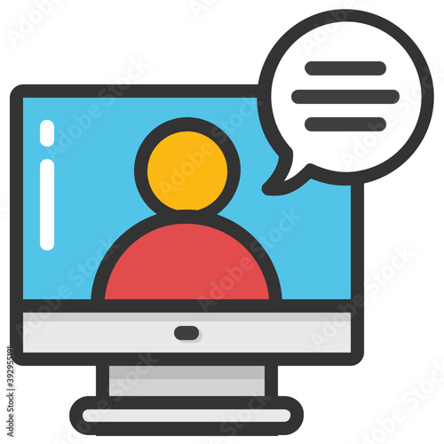 
A person with a speech bubble representing consultation concept
