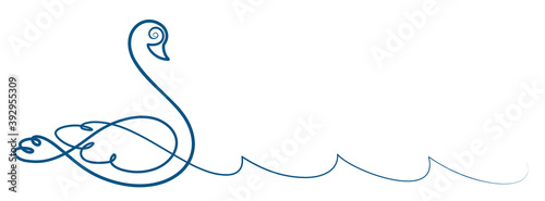 The stylized swan symbol with wave.